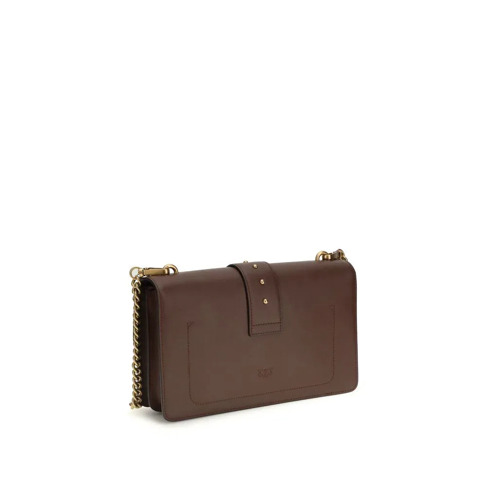 PINKO Brown Calf Leather Bos Taurus Shoulder Bag - Zeiniez