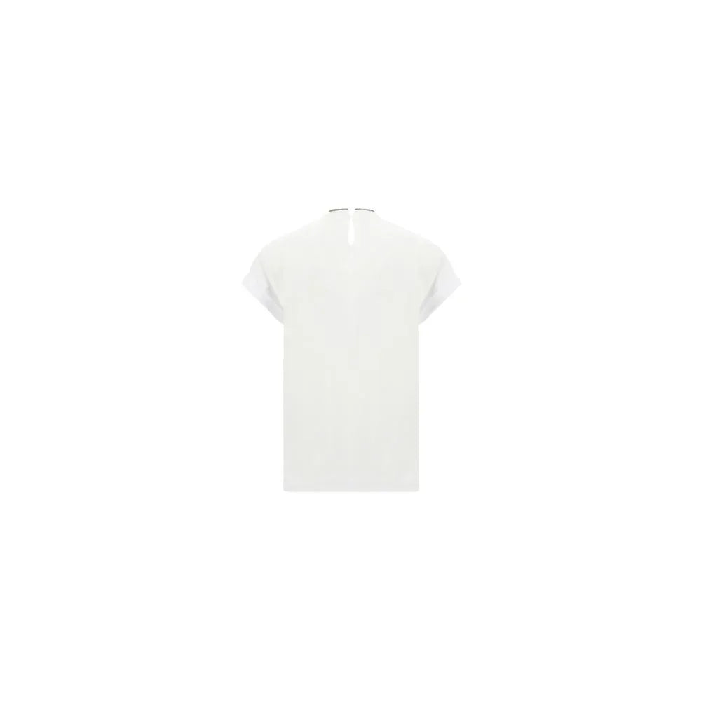Brunello Cucinelli White Elastane T-Shirt - Zeiniez