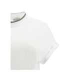 Brunello Cucinelli White Elastane T-Shirt - Zeiniez