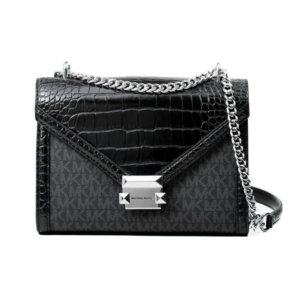 Michael Kors Black Canvas Crossbody Bag - Zeiniez