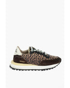 Hidnander Brown Leather Low Top Sneakers