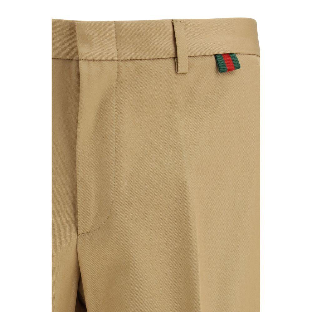Gucci Beige Cotton Casual Pants - Zeiniez