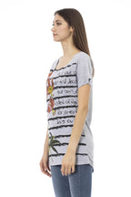 Trussardi Gray Cotton T-Shirt
