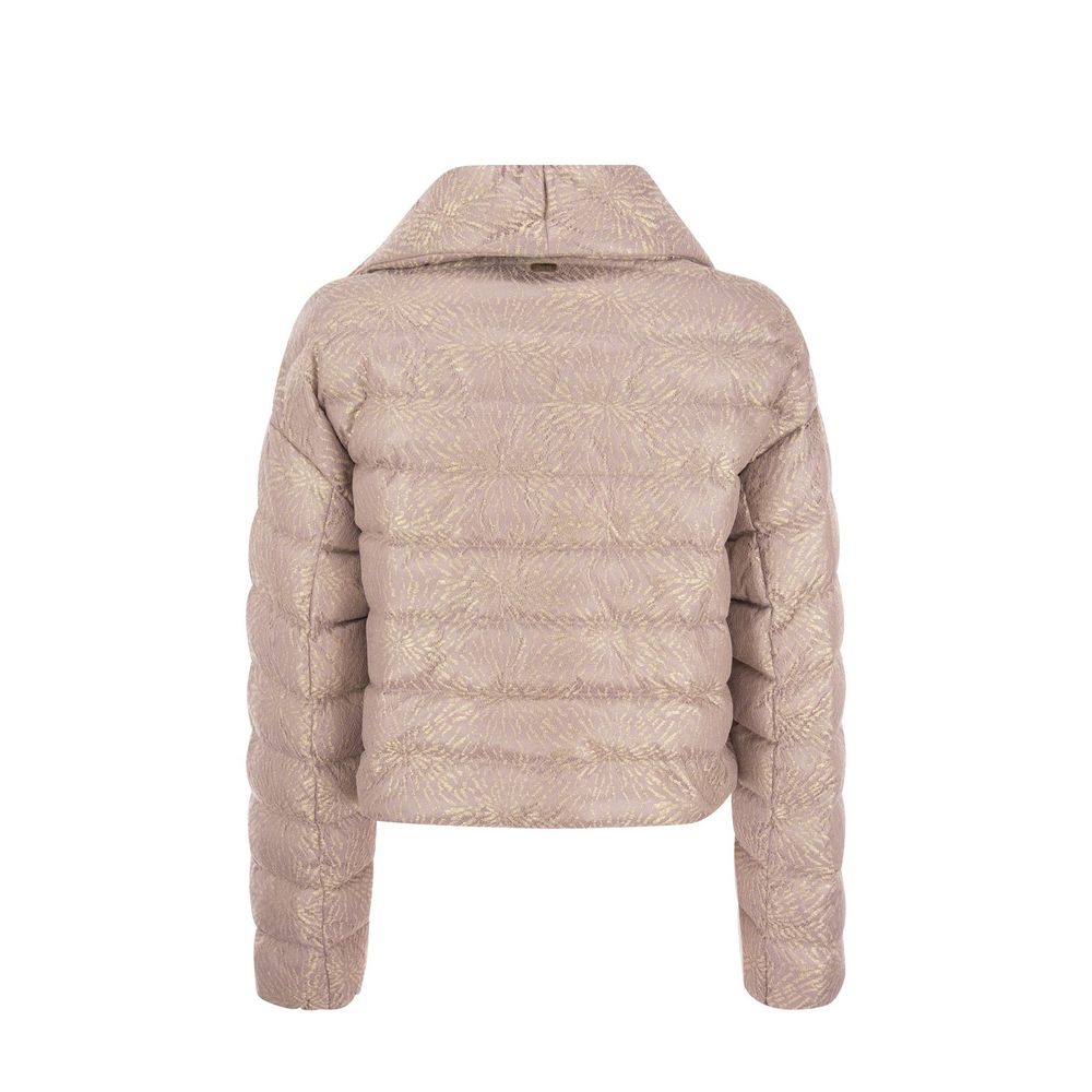Herno Beige Metallic Fibre Bomber