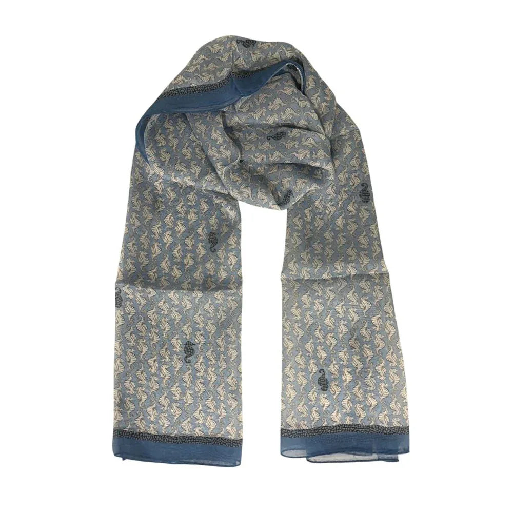 Borbonese Blue Silk Women Scarf - Zeiniez
