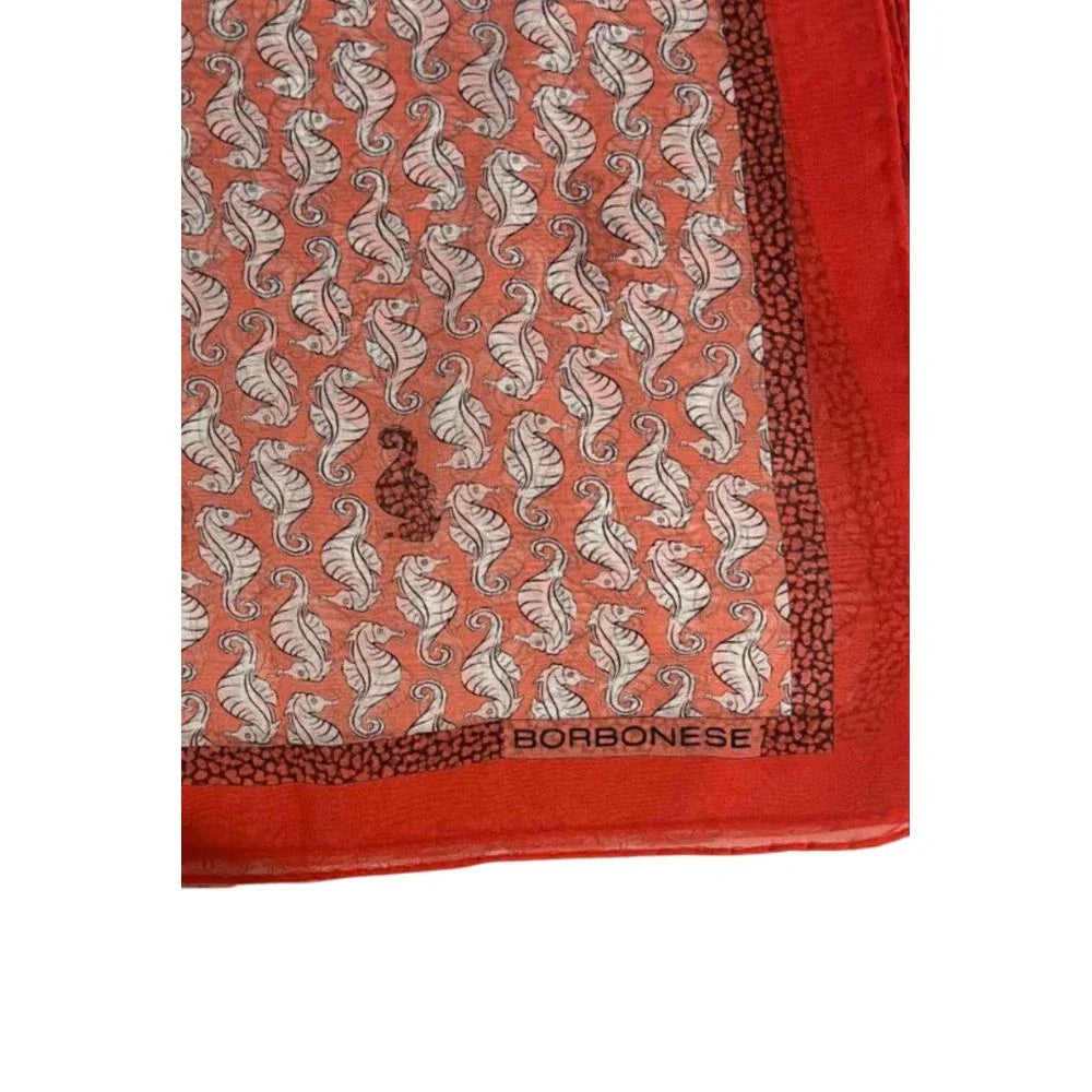 Borbonese Red Silk Women Scarf - Zeiniez