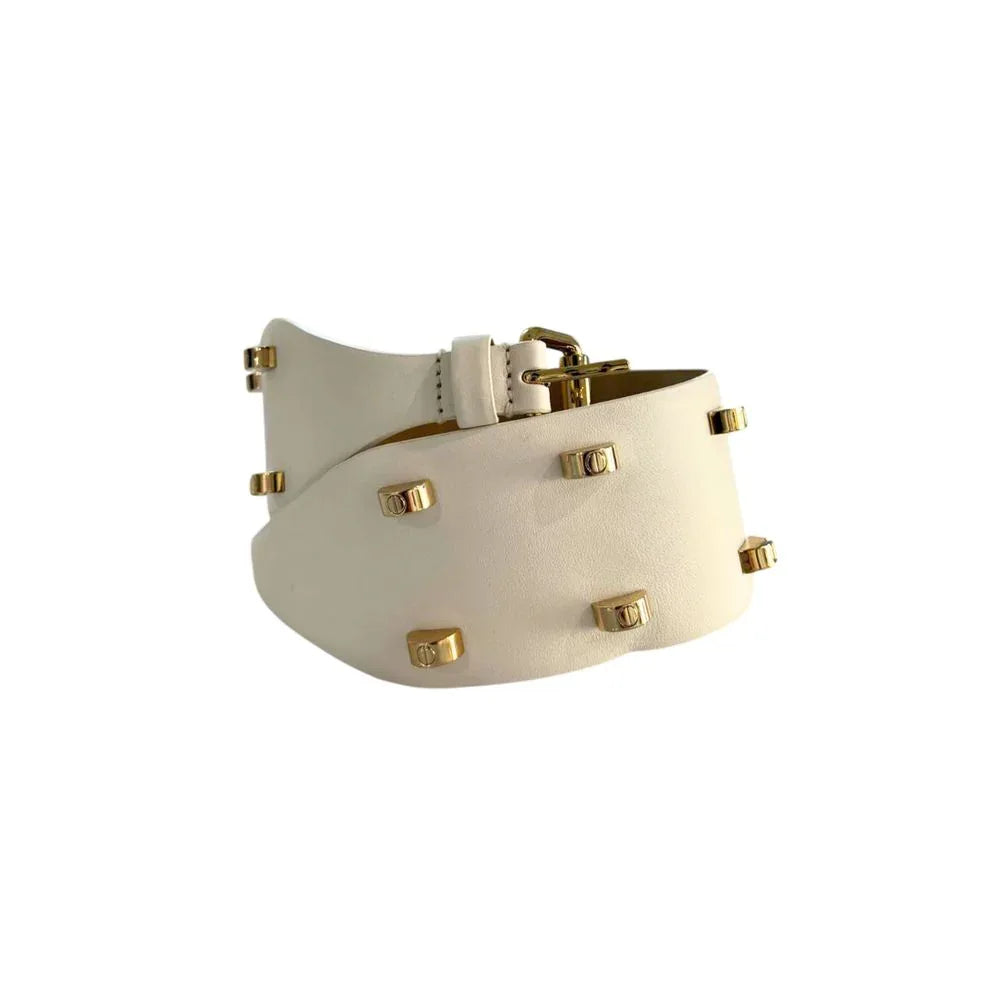 Borbonese White Genuine Leather Women Belt - Zeiniez
