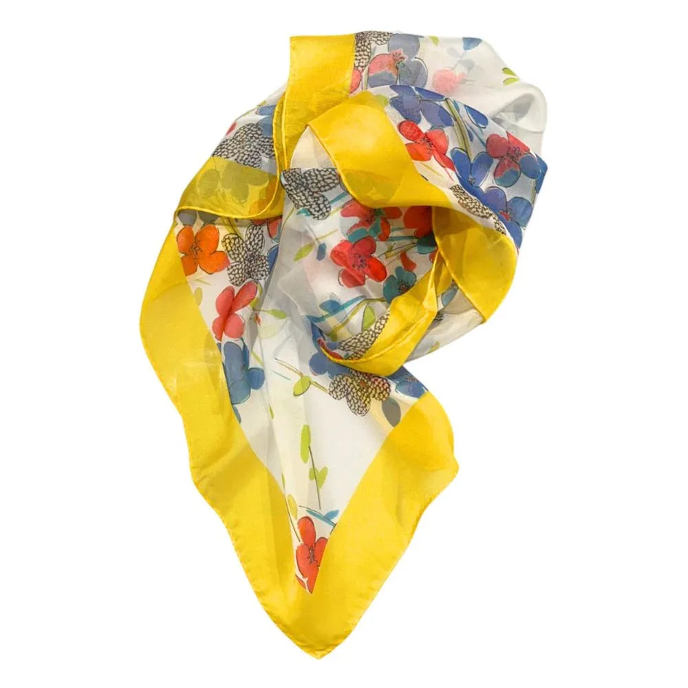 Borbonese Yellow Silk Women Scarf - Zeiniez