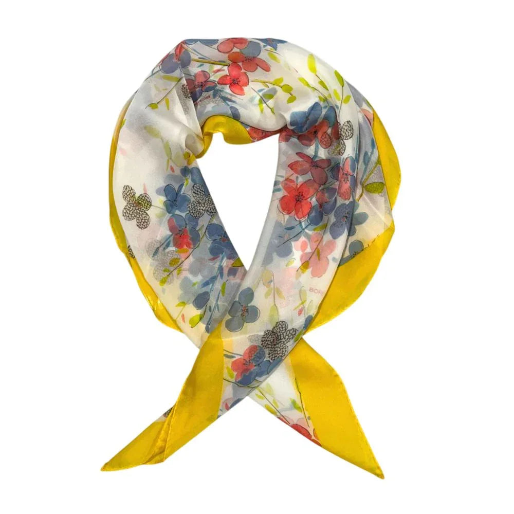 Borbonese Yellow Silk Women Scarf - Zeiniez