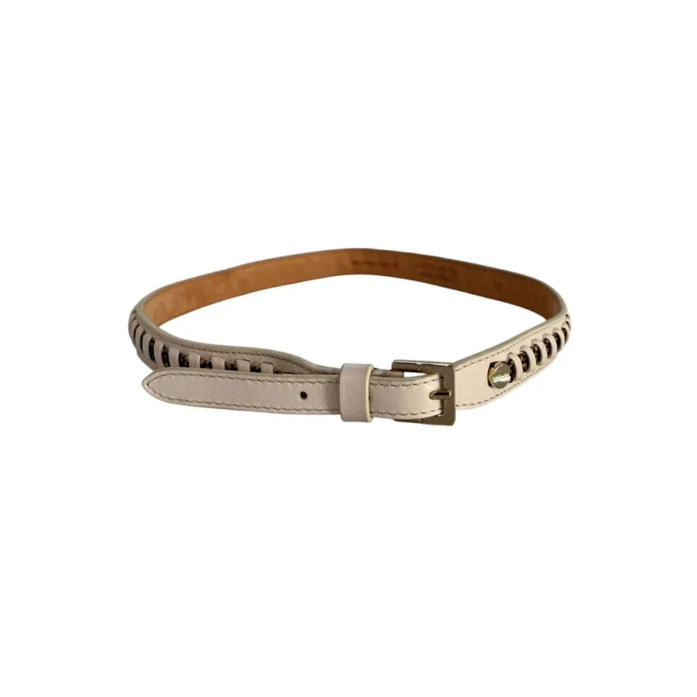 Borbonese White Leather Women's Belt - Zeiniez