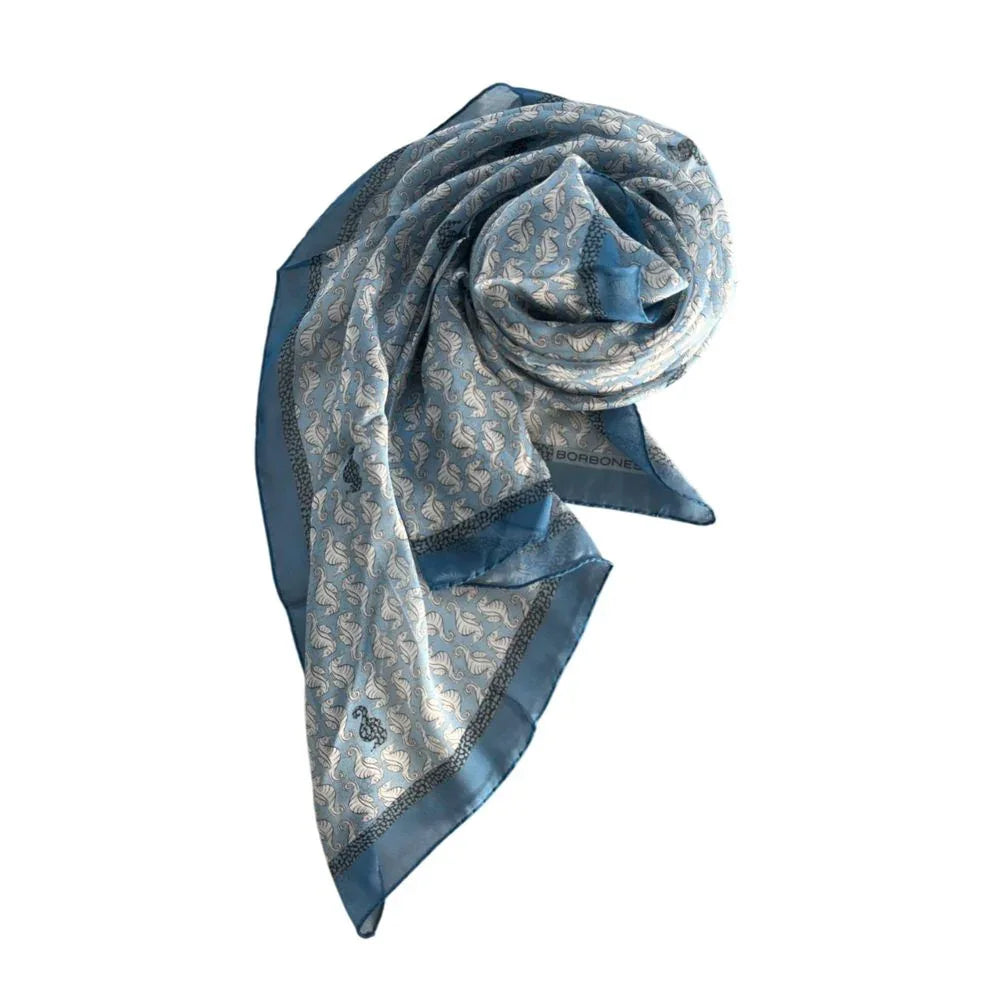 Borbonese Blue Silk Women Scarf - Zeiniez