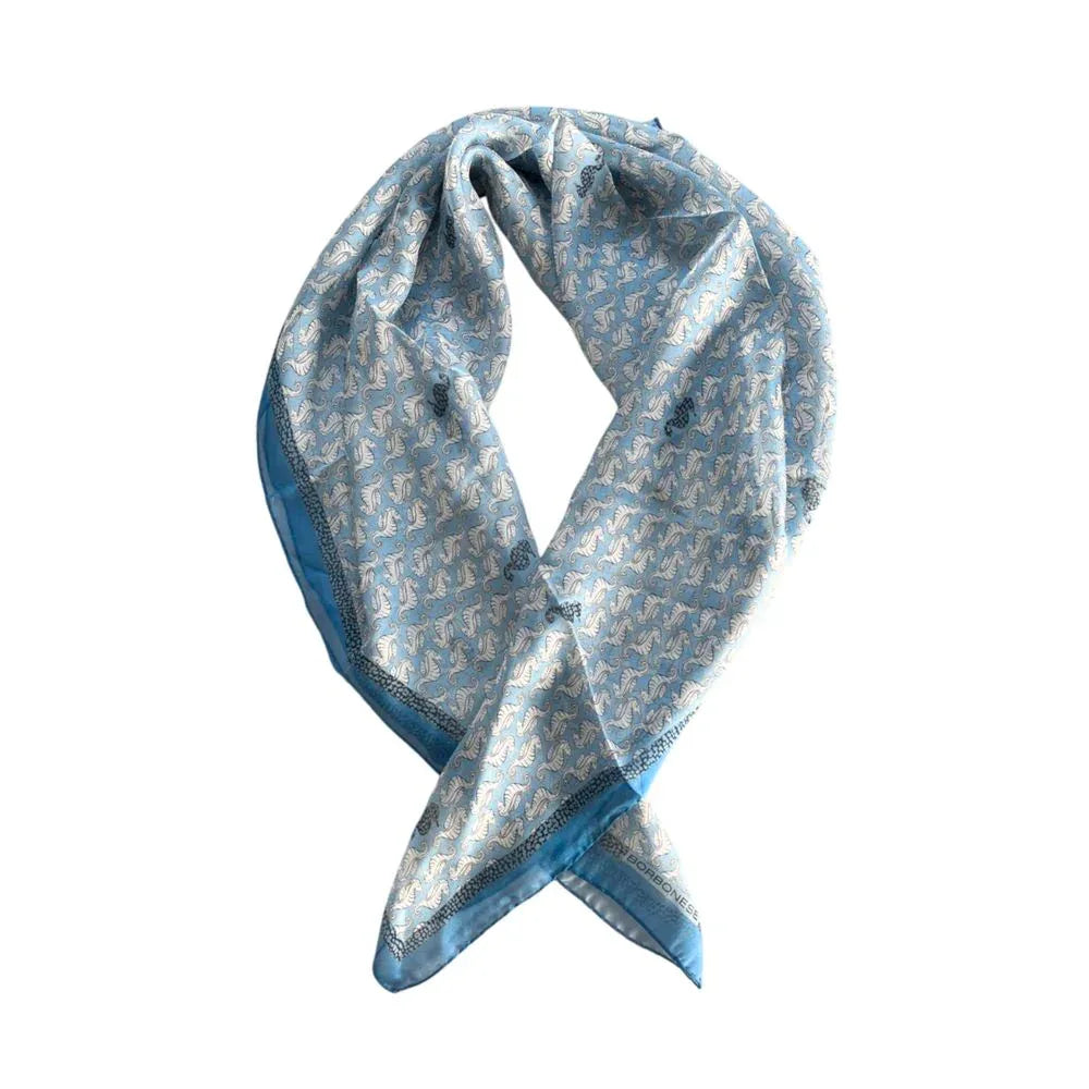 Borbonese Blue Silk Women Scarf - Zeiniez