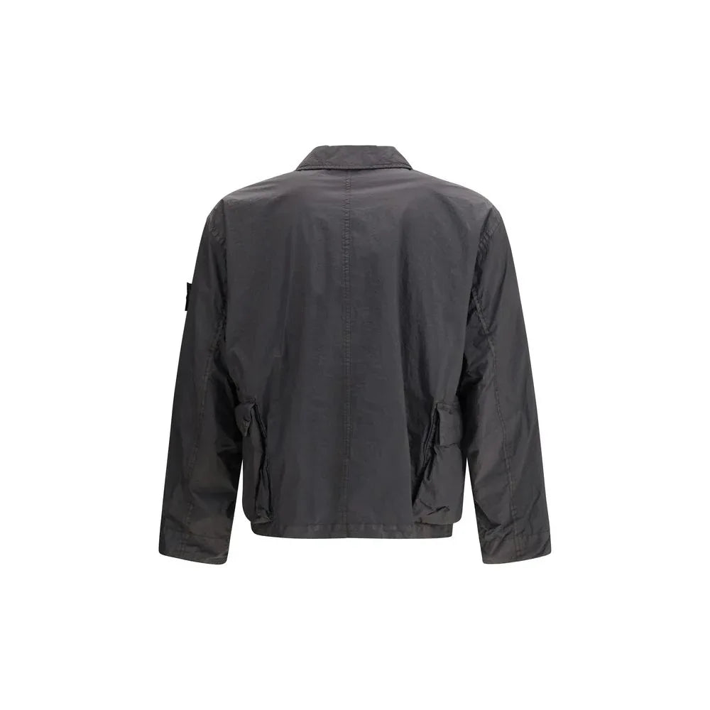 Stone Island Gray Polyamide Coat - Zeiniez