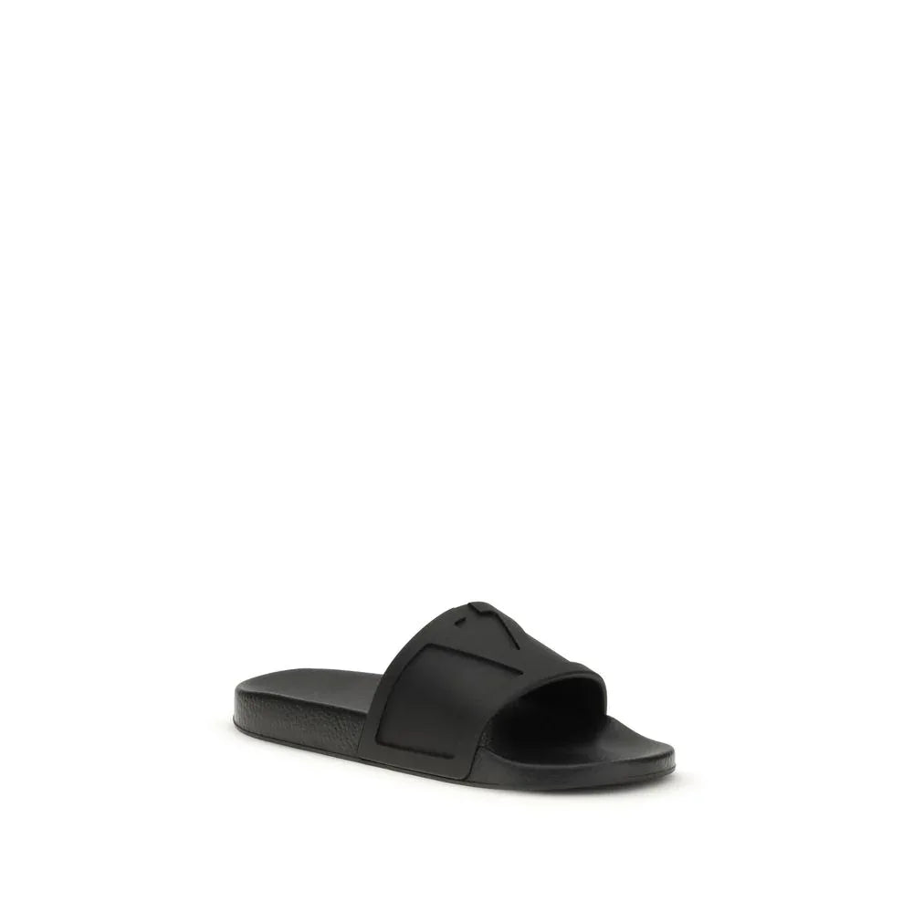 Valentino Garavani Black Rubber Sandals - Zeiniez