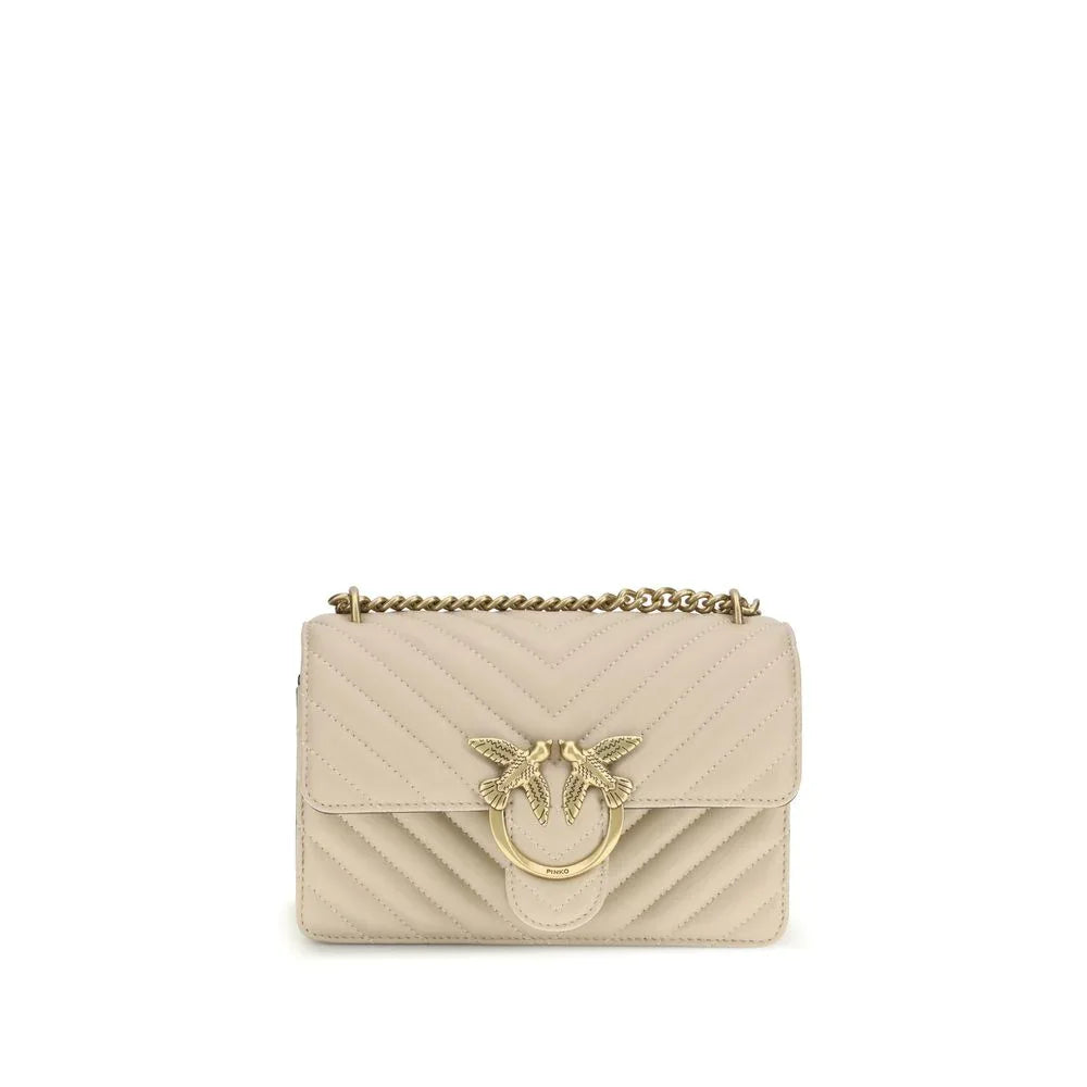 PINKO Beige Calf Leather Bos Taurus Shoulder Bag - Zeiniez