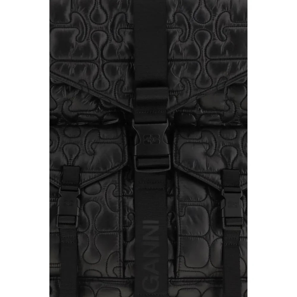 Ganni Black Polyamide Backpack - Zeiniez