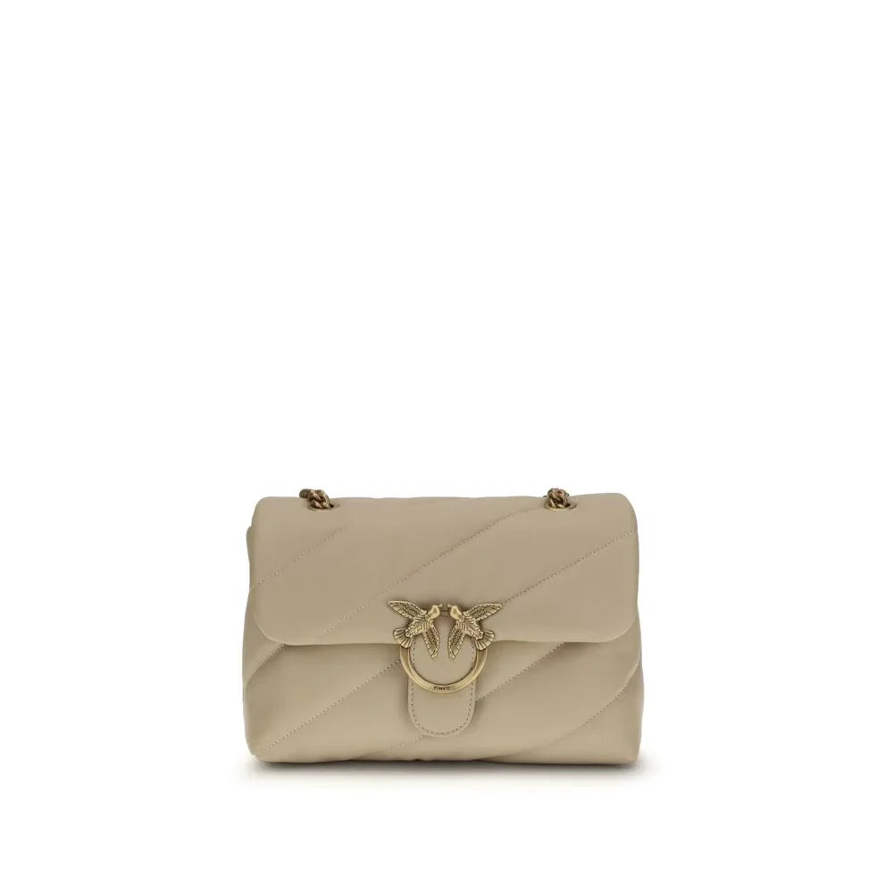 PINKO Beige Calf Leather Bos Taurus Shoulder Bag - Zeiniez
