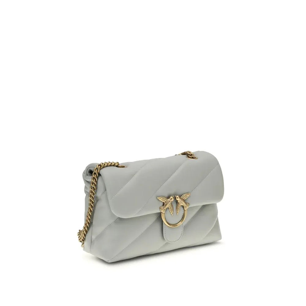 PINKO Gray Calf Leather Bos Taurus Shoulder Bag - Zeiniez