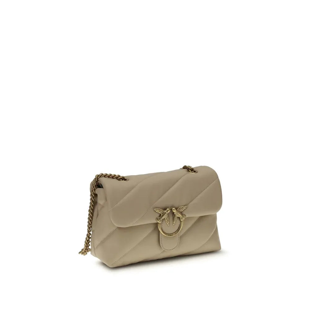 PINKO Beige Calf Leather Bos Taurus Shoulder Bag - Zeiniez