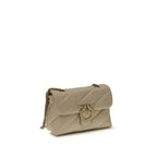 PINKO Beige Calf Leather Bos Taurus Shoulder Bag - Zeiniez