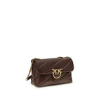 PINKO Brown Calf Leather Bos Taurus Shoulder Bag - Zeiniez