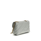 PINKO Gray Calf Leather Bos Taurus Shoulder Bag - Zeiniez