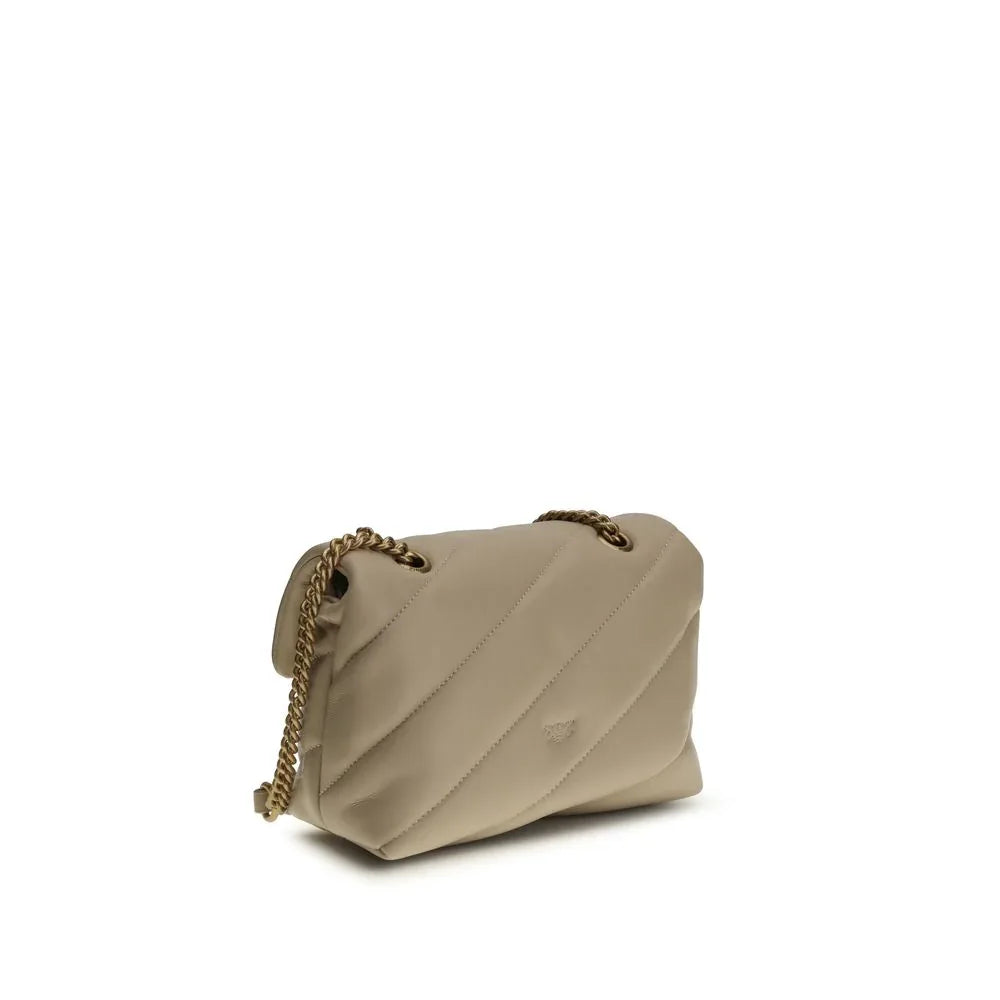 PINKO Beige Calf Leather Bos Taurus Shoulder Bag - Zeiniez