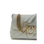 PINKO Gray Calf Leather Bos Taurus Shoulder Bag - Zeiniez