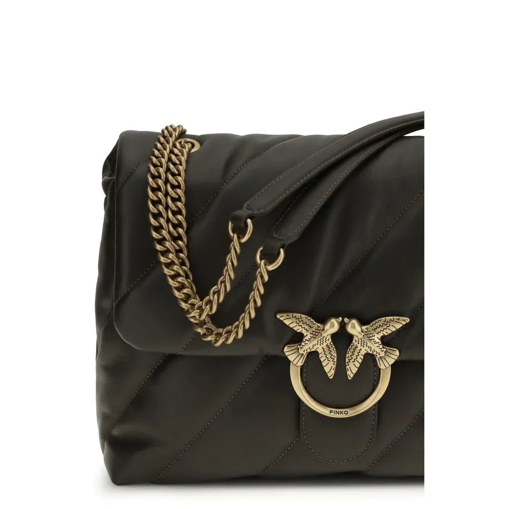 PINKO Bicolor Calf Leather Bos Taurus Shoulder Bag - Zeiniez