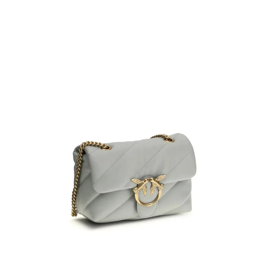 PINKO Gray Calf Leather Bos Taurus Shoulder Bag - Zeiniez