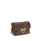 PINKO Brown Calf Leather Bos Taurus Shoulder Bag - Zeiniez