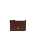 PINKO Bordeaux Calf Leather Bos Taurus Shoulder Bag - Zeiniez