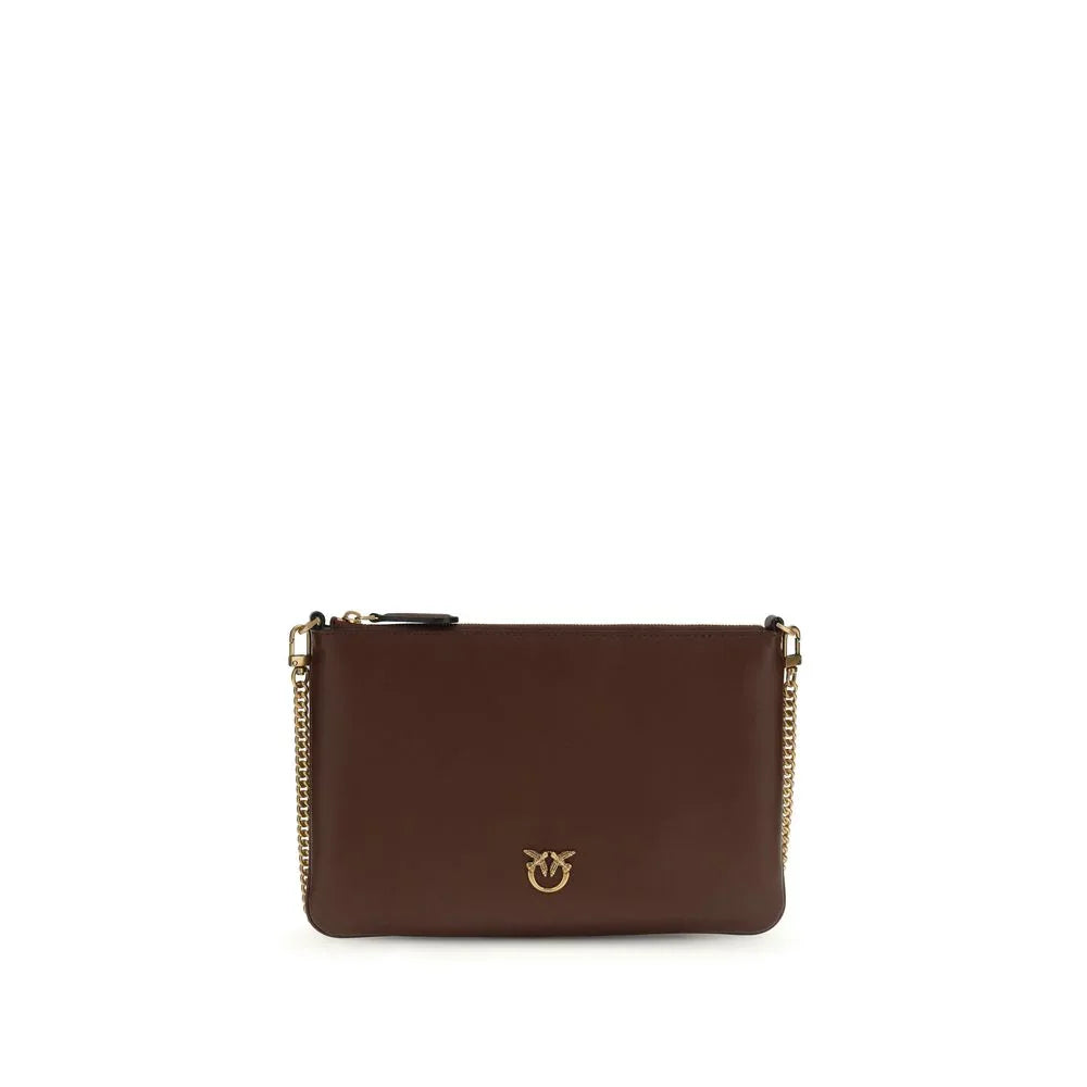 PINKO Bordeaux Calf Leather Bos Taurus Shoulder Bag - Zeiniez