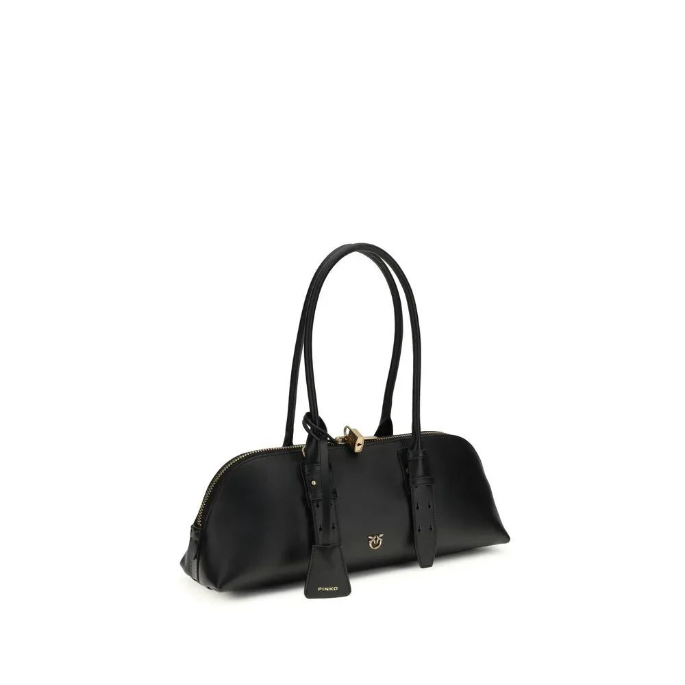 PINKO Black Calf Leather Bos Taurus Shoulder Bag - Zeiniez