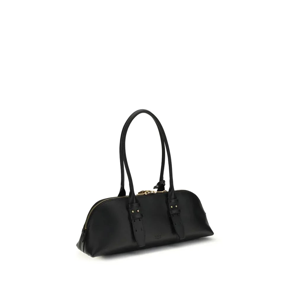 PINKO Black Calf Leather Bos Taurus Shoulder Bag - Zeiniez