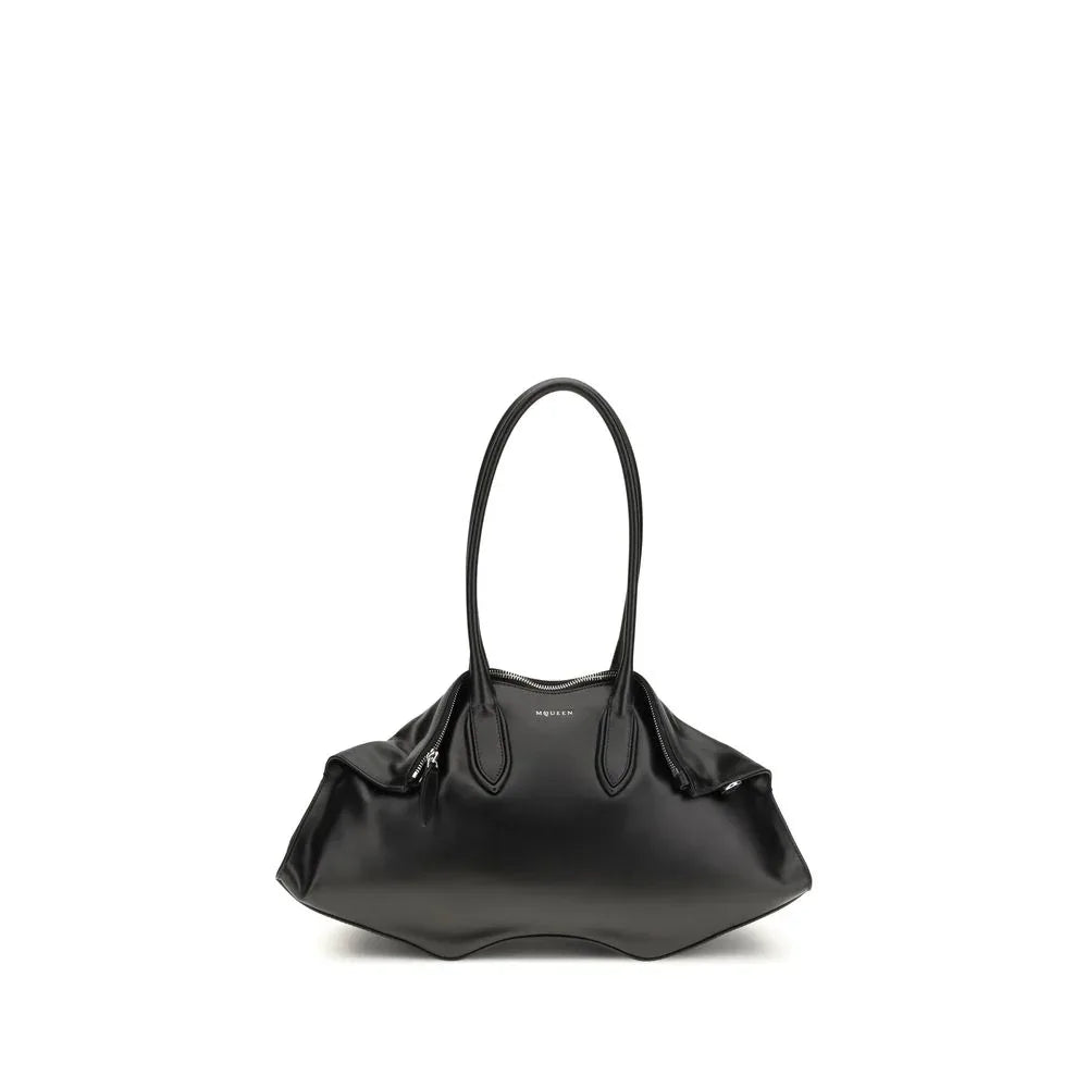 Alexander McQueen Black Calf Leather Bos Taurus Shoulder Bag - Zeiniez