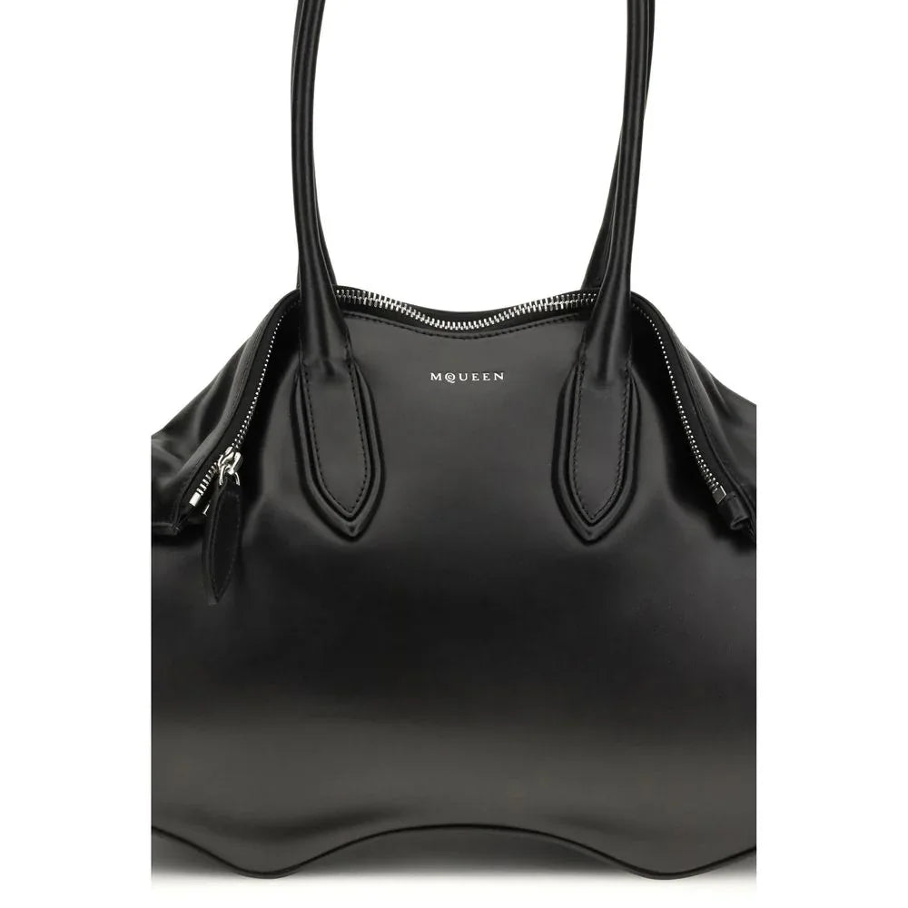 Alexander McQueen Black Calf Leather Bos Taurus Shoulder Bag - Zeiniez