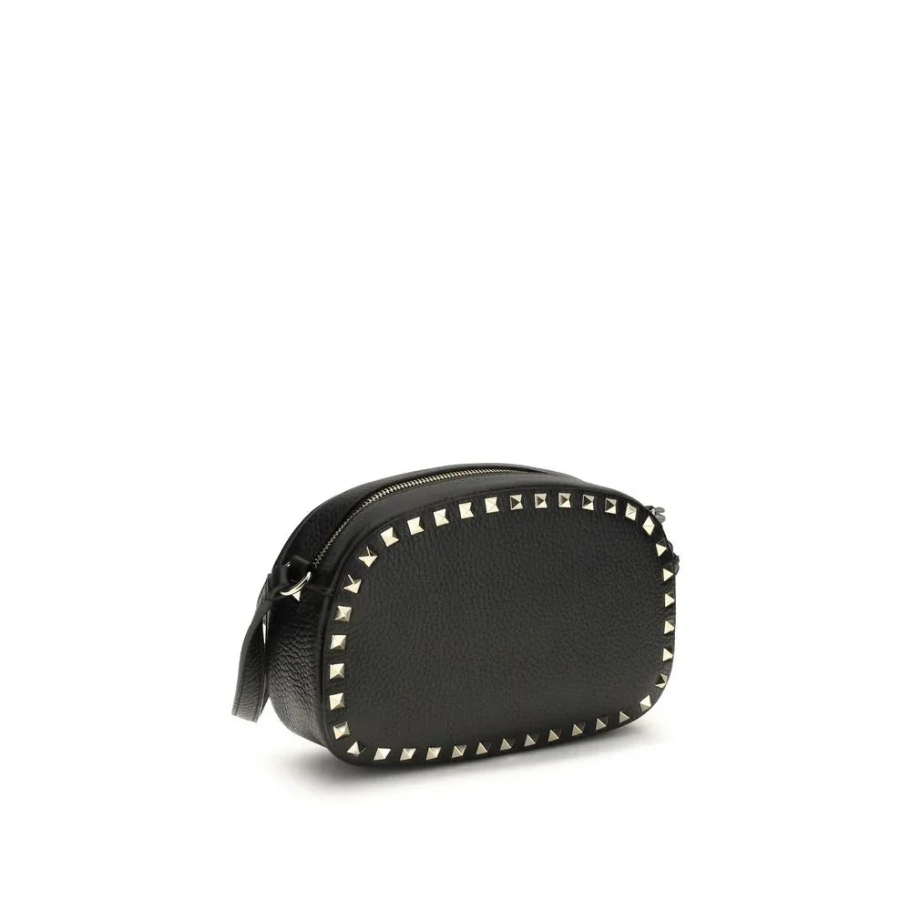 Valentino Garavani Black Calf Leather Bos Taurus Shoulder Bag - Zeiniez