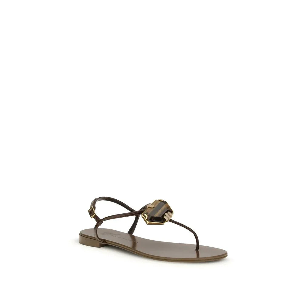 Giuseppe Zanotti Brown Stainless Steel Sandals - Zeiniez