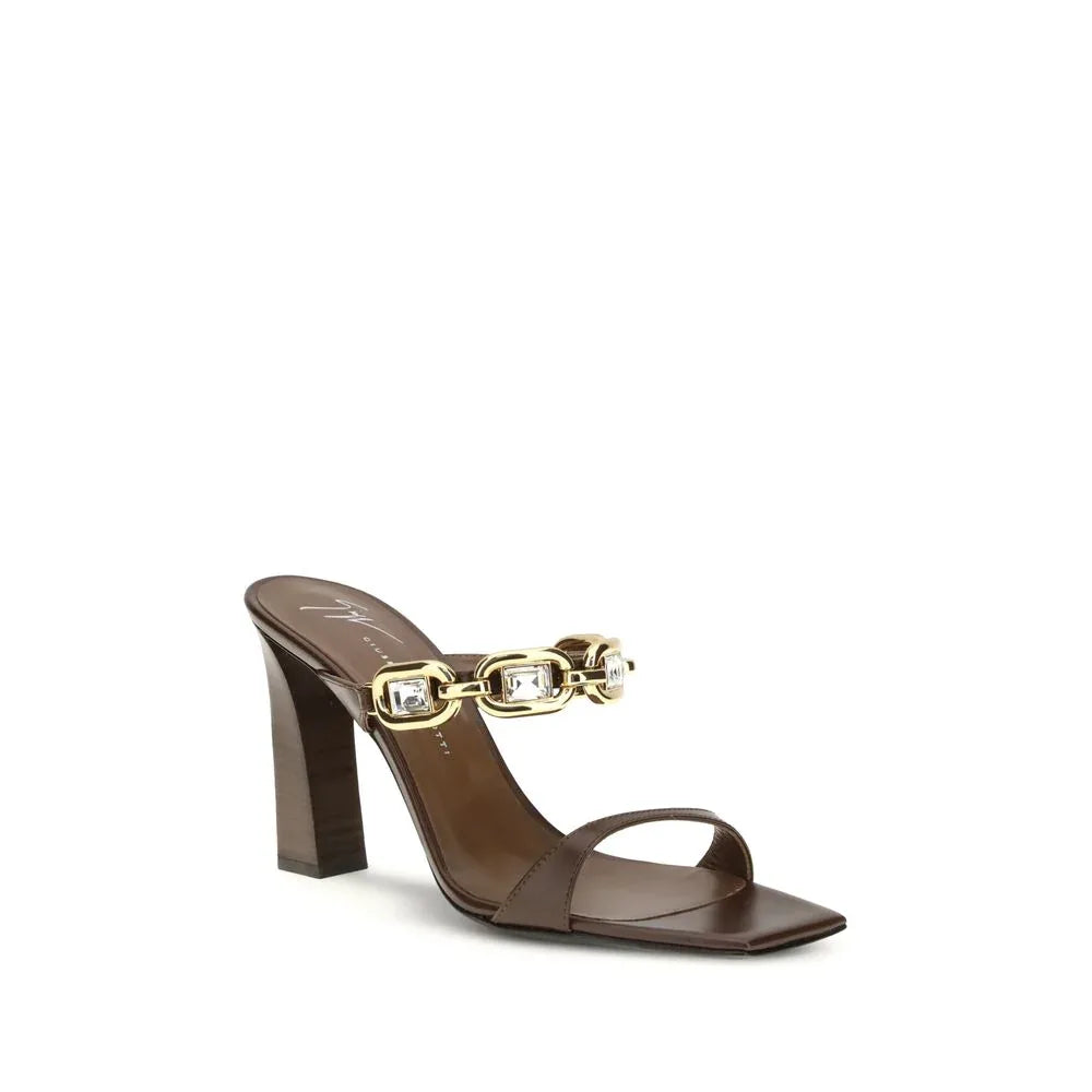 Giuseppe Zanotti Brown Calf Leather Bos Taurus Sandals - Zeiniez