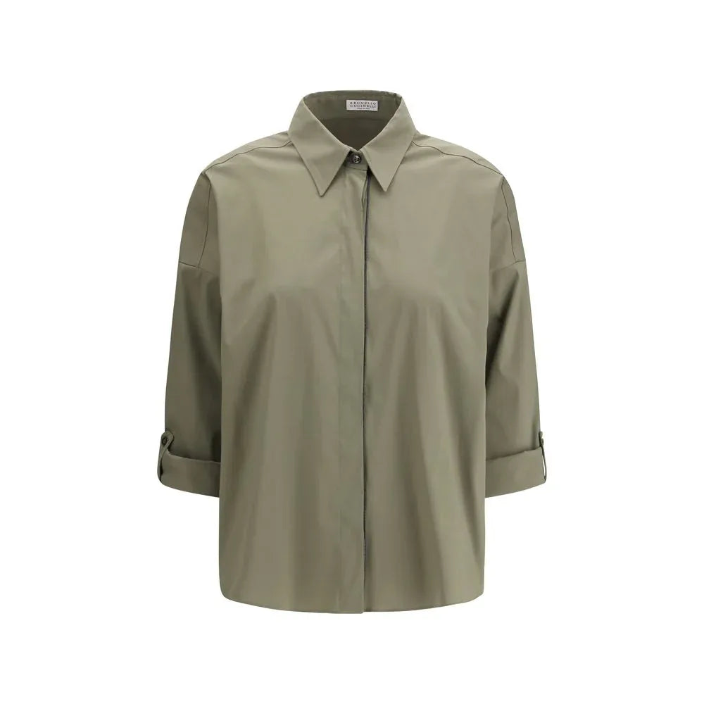 Brunello Cucinelli Bicolor Cotton Dress Shirt - Zeiniez