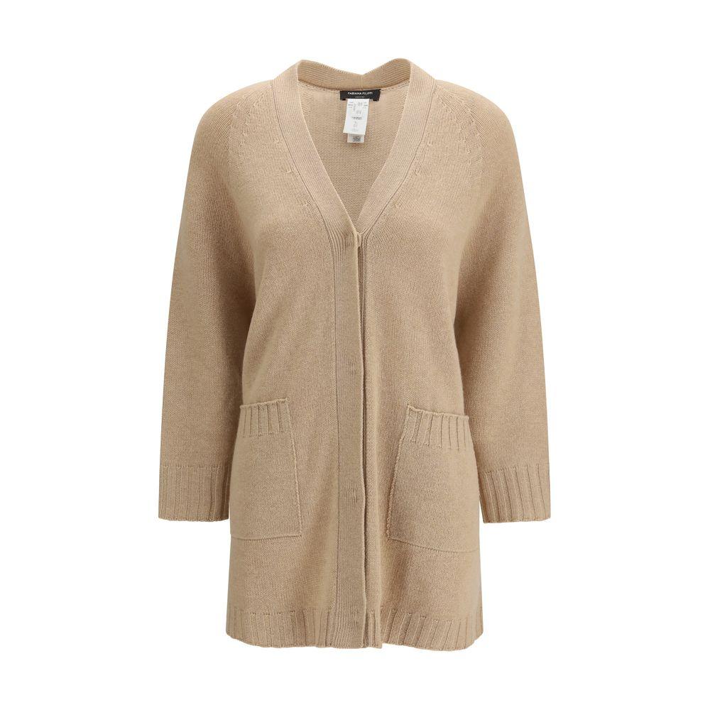Fabiana Filippi Beige Fleece Wool Cardigan - Zeiniez