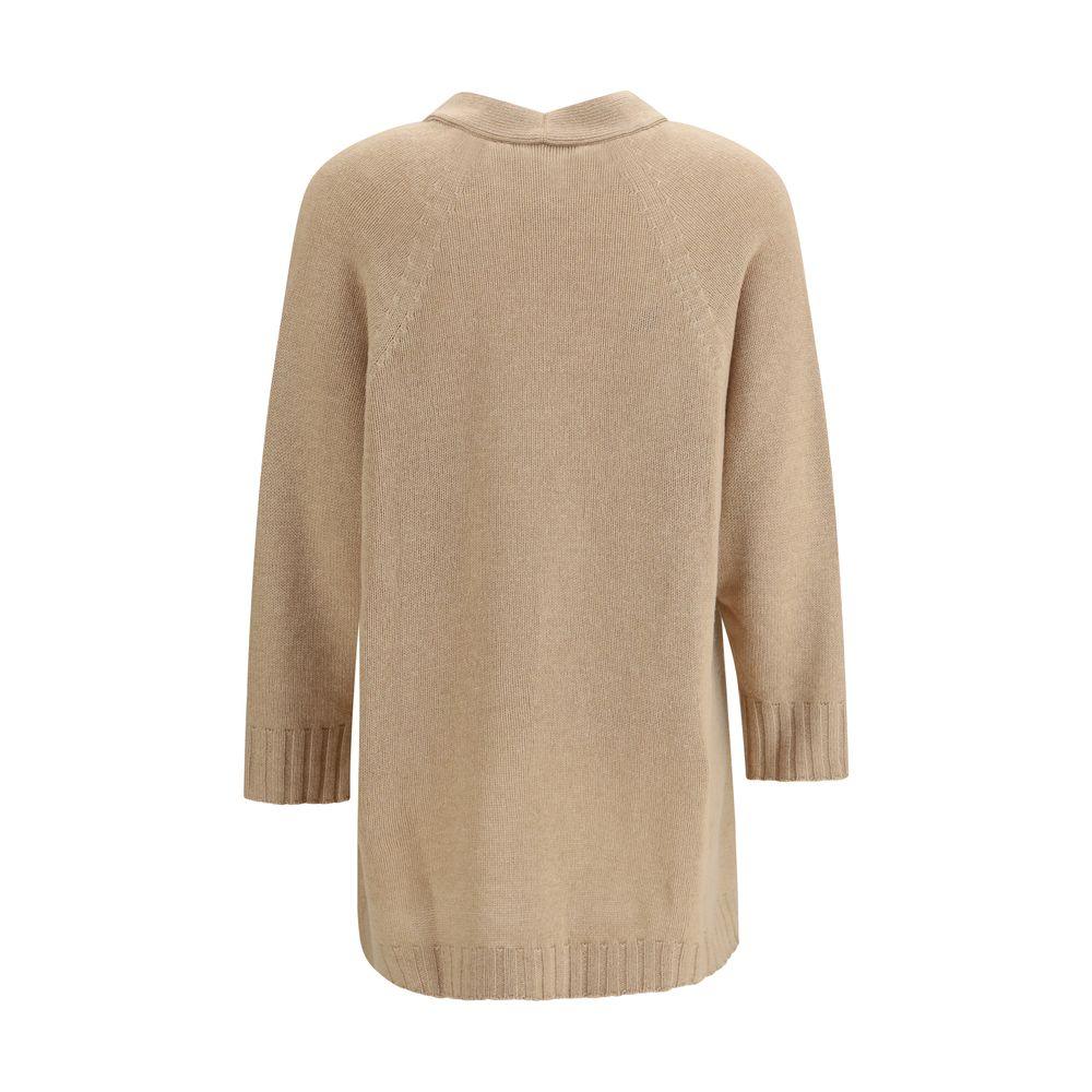 Fabiana Filippi Beige Fleece Wool Cardigan - Zeiniez