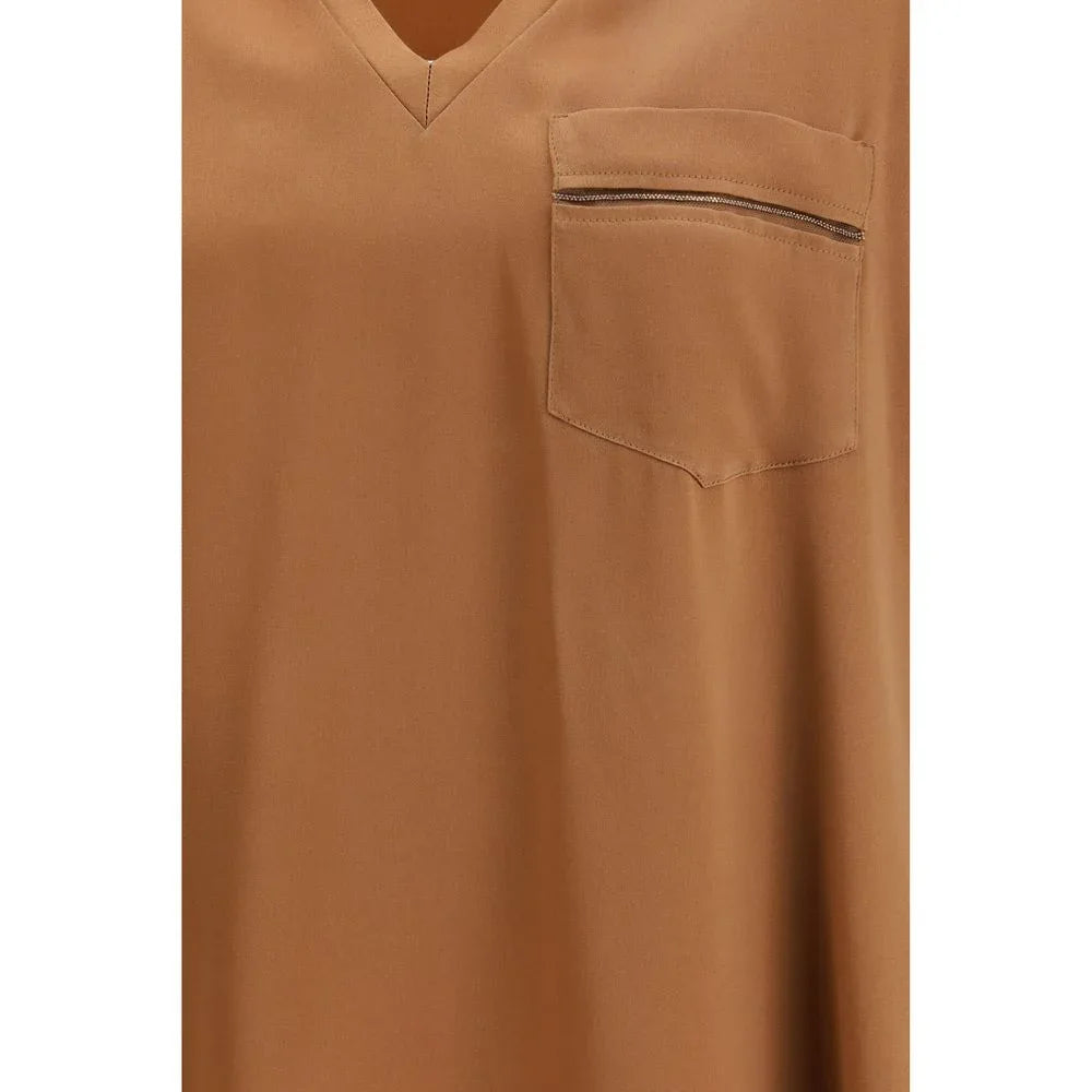 Fabiana Filippi Beige Viscose T-Shirt - Zeiniez