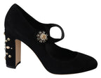 Dolce & Gabbana Black Suede Leather High Heel Pumps - Zeiniez