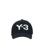 Y-3 Black Cotton Cap (Baseball Hat) - Zeiniez