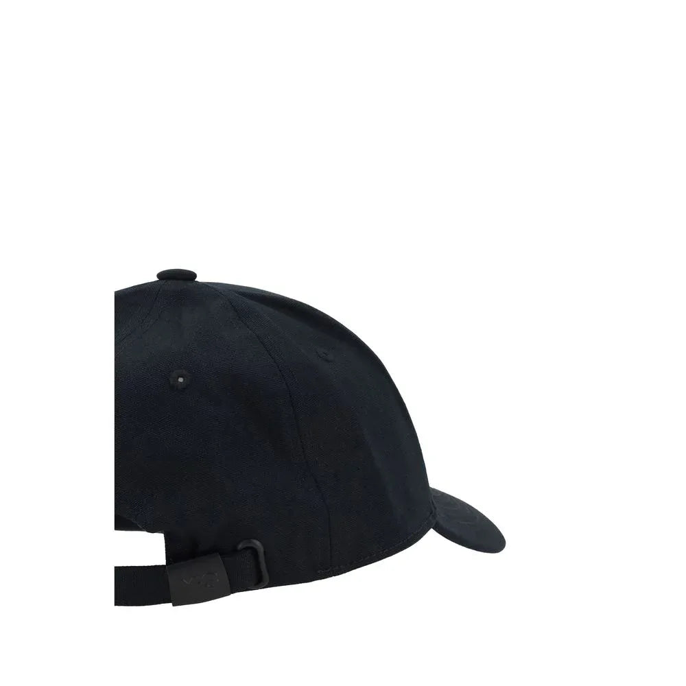 Y-3 Black Cotton Cap (Baseball Hat) - Zeiniez