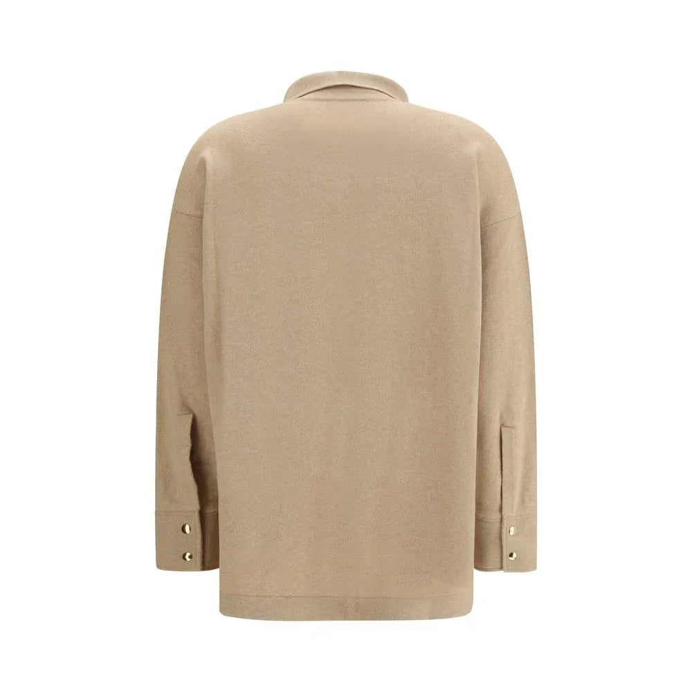 Fabiana Filippi Beige Fleece Wool Dress Shirt - Zeiniez
