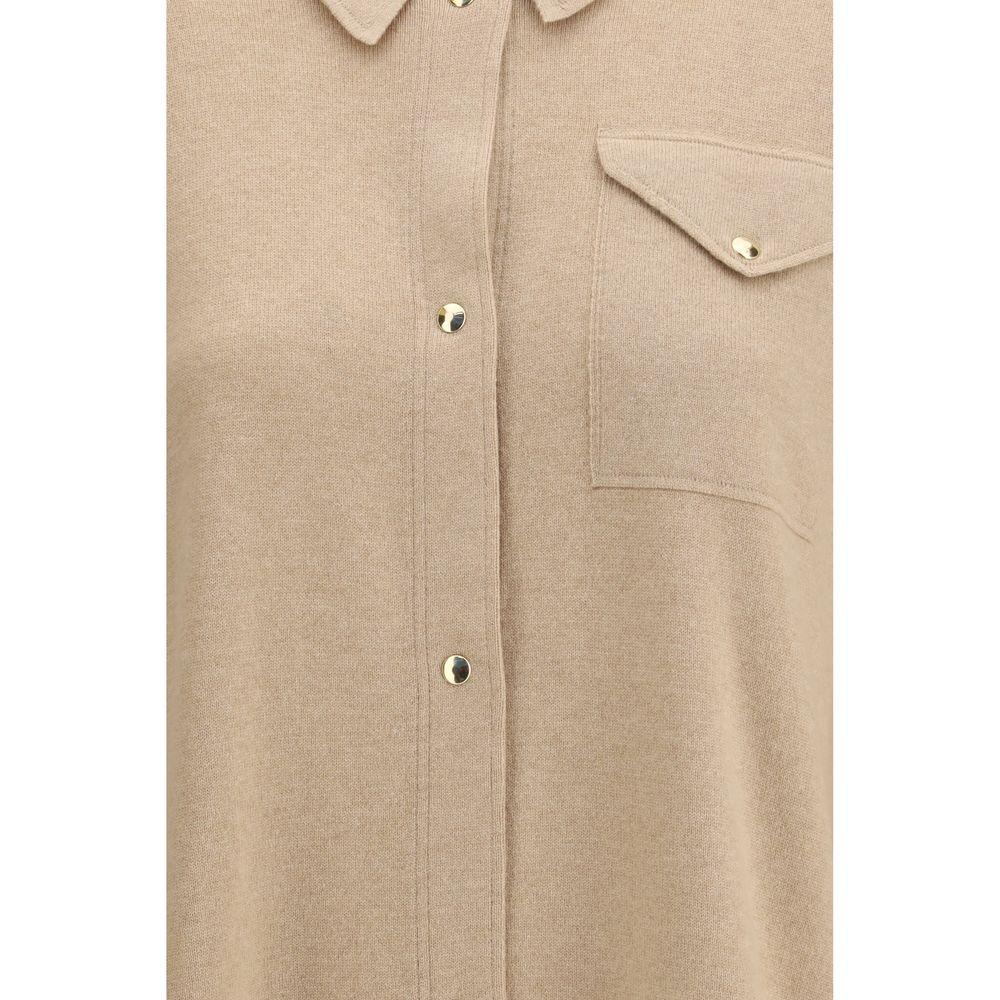 Fabiana Filippi Beige Fleece Wool Dress Shirt - Zeiniez