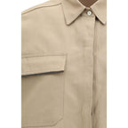 Brunello Cucinelli Beige Cotton Shortsleeve Shirt - Zeiniez